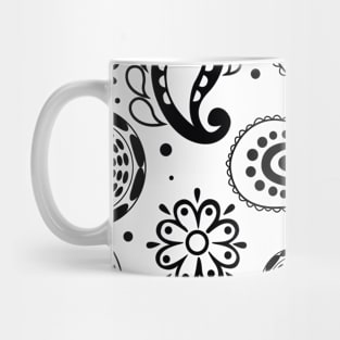 Mandala Pattern Black and White Halloween Fall Autumn Season Mug